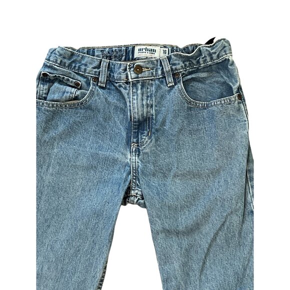Urban Pipeline Jeans Boys Blue Denim Size 16 Adjustable Waist - Picture 3 of 7